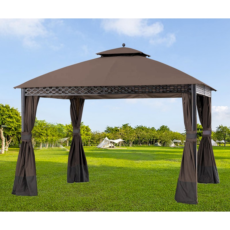 JANCANOPY Replacement Cover for 10X12Ft Oakmont Gazebo L-GZ1188PST-A,Pinehurst Gazebo L-GZ1188PST,Brown