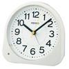 Seiko Clock KR525W Alarm Clock, Analog Clock, Night Visible, White,