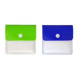 HONBAY 2PCS Portable Environment Friendly Pocket Ashtray Pouch Reusable Fireproof PVC Ashtray Pouch for Outdoor or Travel Use (Blue + Green)