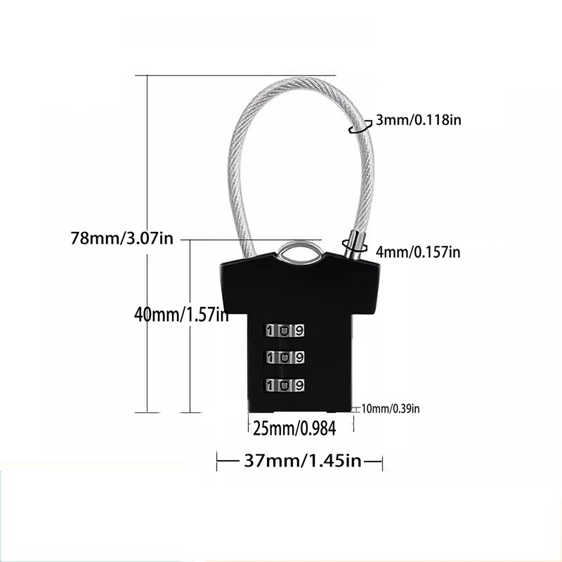 BTSYBTS 3 Digit Combination Locks, 4 Pack Locker Lock with