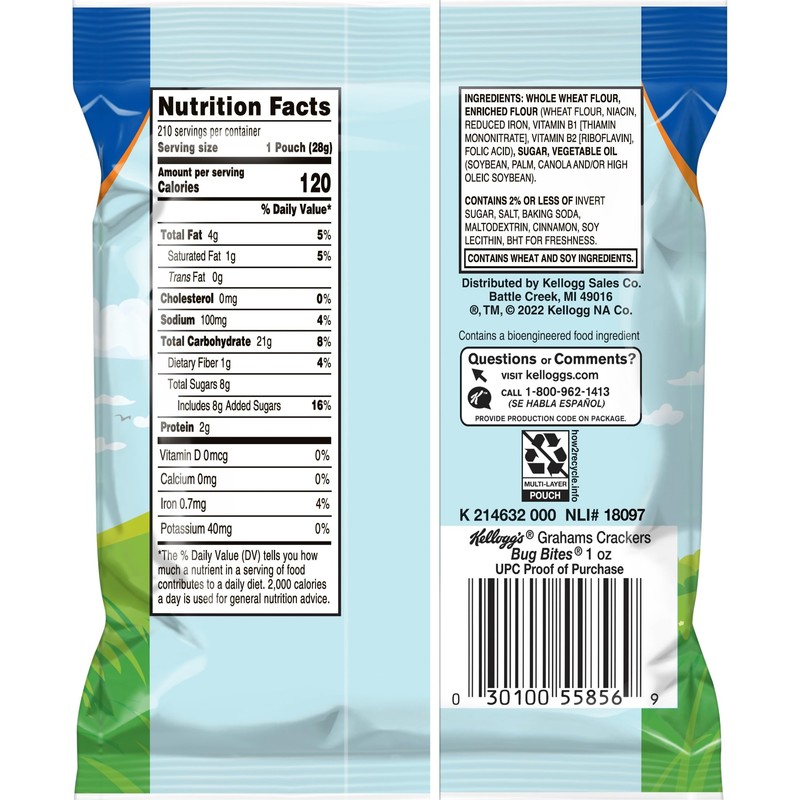 Kellogg's Bug Bites Grahams Crackers, Cinnamon, 1oz (210 Count)