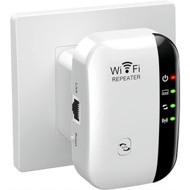 Newest WiFi Extender, WiFi Booster, WiFi Repeater, Covers Up to 3000 Sq.ft and 45 Devices, Internet Booster - with Ethernet Port, Quick Setup, Home Wireless Signal Booster - UK plug .White