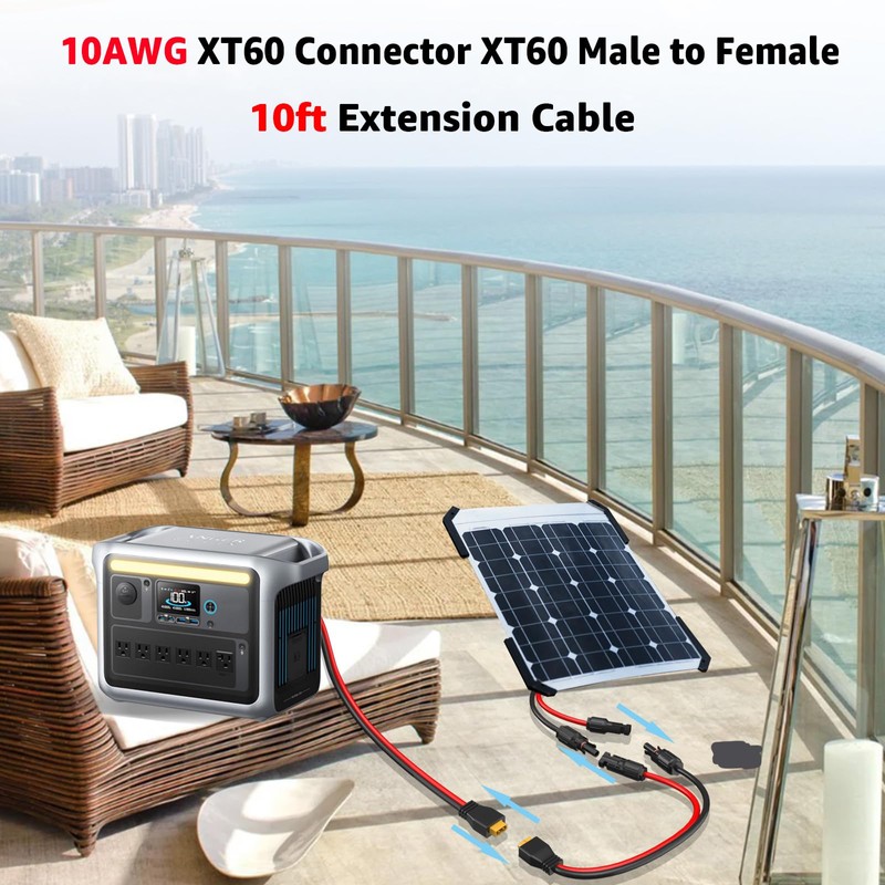 Lusperi 10AWG XT60 Extension Cable XT60 Male to Female Connector
