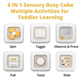 Sensory Toys for Toddler 1-3|Montessori Toys for 1 Year Old Boy|Travel Toy for 12-18 Months Baby|Busy Activity Cube for Fine Motor Skill Learning|Birthday Gift for 1 Year Old