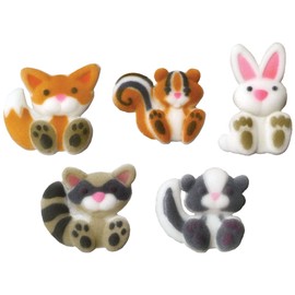 Lucks Dec-Ons Decorations Molded Sugar Cupcake Topper, Woodland Animals Assortment, 1 1/2-1 3/4 Inch, 70 Count