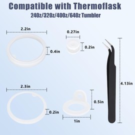 Dexspoeny[4 Sets Water Bottle Gasket Replacement for Thermoflask & Takeya Insulated Stainless Steel Water Bottle Lid Water Bottle Gasket for Water Bottle Straw Lid, Chug Lid & Chug Spout