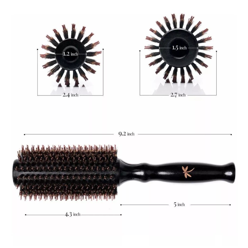 Belula Cerdas De Jabalí Cepillo Redondo Para El Brushing Conjunto.