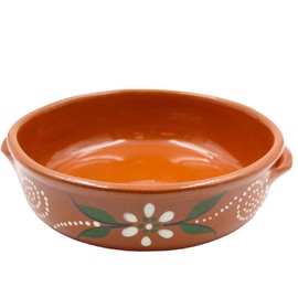 Joao Vale Hand-Painted Traditional Portuguese Terracotta Cazuela Cooking Pot Roaster - Made in Portugal (12.5" x 12.25 x 3")