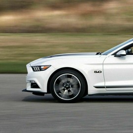 Pair Set 5.0 Liter Door Fender Emblem Badge Right Left Side Rear Trunk Plate Replacement for 2011-2014 Mustang GT (Matte Black Red)