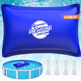 Angooni Premium 6.5x8ft Pool Pillow for Winter - 0.4mm Thick PVC Pool Closing Pillow, Sturdy Ropes & Boston Dual Valve, Reliable Above Ground Pool Closing Aid