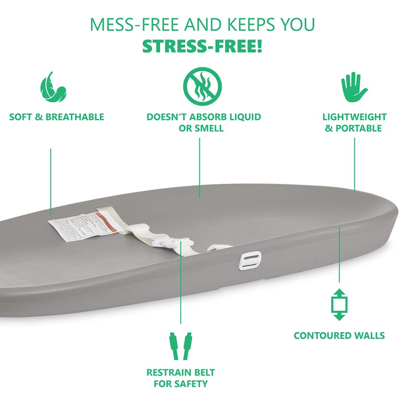 Evolur Eva Baby Changing Pad in Dark Gray