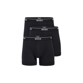 BOSS Men's 3-Pack Cotton Boxer Brief, True Black, Medium