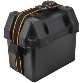 Attwood attwood 9082-1 U1 Small Series 16 Vented Marine Boat Battery Box with Mounting Kit and Strap, Black, One Size