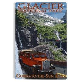 Lantern Press 6x9 Inch Metal Sign, Glacier National Park, Montana, Going-To-The-Sun Road