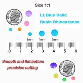 Sukiiy 5000PCS 3MM Resin Flatback Rhinestones, Solid Lt. Blue Candy Color Resin Rhinestones for Crafts, Flatback Rhinestone for Nail, Tumbler Mugs Bottles Shoes Clothes