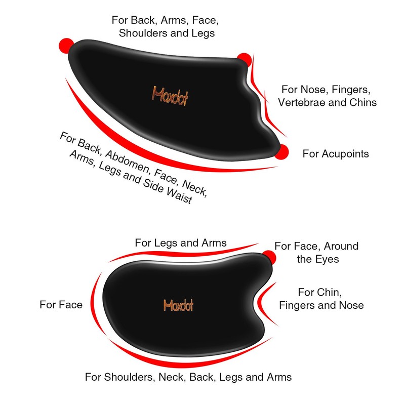 Maxdot 5 Pieces Gua Sha Massage Tools Set, Scraping Massage