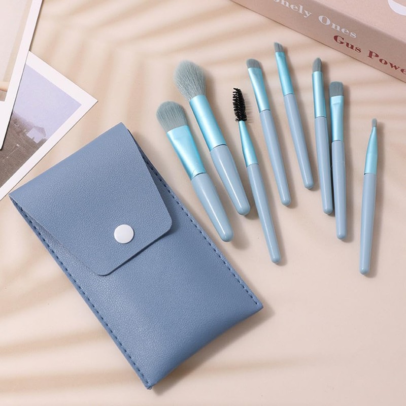 8 Piece Makeup Brushes, Makeup Brush Set, Premium Fiber Bristles,