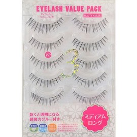 BEAUTY NAILER VP-3 Eyelash Value Pack 5 Pairs (x5) Medium Long VP-3