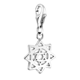 Nenalina 713222-000 Heart Chakra Carabiner Charm Pendant for Charm Bracelet 925 Sterling Silver, Sterling Silver, No Gemstone