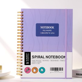 Yoment Subject Spiral Notebook 8.5 x 11 College Ruled Bound Journal Notebooks for Work 100 GSM Thick Paper Notebooks for Note Taking School Office Supplies, Purple