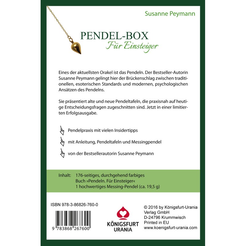 Pendel-Box. Für Einsteiger (Set mit Buch und Messingpendel)