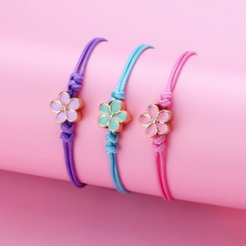 DOYYCA Friendship Bracelets Matching Flower Best Friend Bracelet Gifts for 3 Women BFF