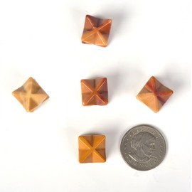 Carved Natural Yellow Mookaite Jasper Gemstone Crystal 1 inch Merkaba Star Healing Sacred Geometry Chakra Stone (Pack of 5