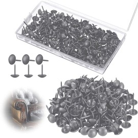 Upholstery Tacks Bronze Upholstery Nail Pin Upholstery Tacks, Black Upholstery Tacks 200 Pieces Matte Black Upholstery Nails 7/16 Inch, 11 x 17 mm Furniture Sofa Thumb Tacks Push Pin DIY Nail