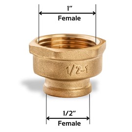 Reducing Coupling 1/2" Female x 1” Female - Brass Coupling 0,5 inch x 1 inch Female Brass Pipe Fittings