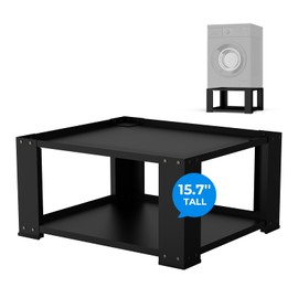 SKM Washer and Dryer Stand Fit 27 and 28 Inch - Laundry Pedestal for Washer and Dryer Heavy Duty Steel 700lbs Capacity Universal Washing Machine Raiser 15.7'' Height Black