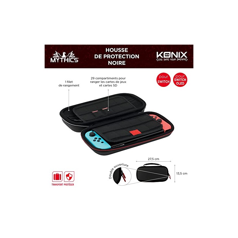 Konix bolsa de lujo noir Switch - Mythics, Negro -,