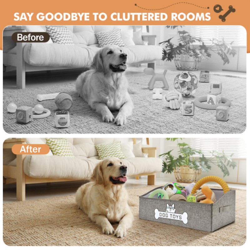 Mutiearo Dog Toy Basket, Specially Designed for Dog Toy Storage,