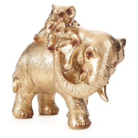 MrHsiang Elephant Gifts for Women,Elephant Decor for Home,Elephant Statue Brings Love, Golden Cute Elephant Home Decor Living Room Figurines