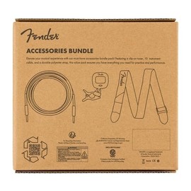 Fender Guitar Accessory Pack Includes Cable, FT-1 Clip On Tuner and Strap