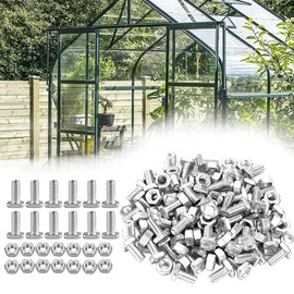 M6 x 22 mm Aluminium Greenhouse Screws and Nuts, Heavy Duty Grate Hardware Kit for Greenhouse, Replacement Accessories, The Assembly Contains 20 Screws and 20 Nuts