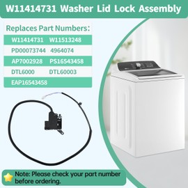 2025 Upgraded W11414731 W11513248 Washer Lid Lock Assembly Compatible with Whirlpool Maytag Crosley Washer WTW5010LW0 WTW5015LW0 WTW5057LW0 Replaces AP7002928 PS16543458 DTL60003 Lid Lock Switch