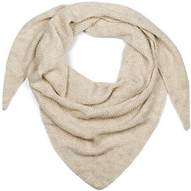 styleBREAKER 01020042 Women's XXL Knitted Triangle Scarf with Rice Grain Knitting Pattern in Plain Colours, Scarf, Lightweight Scarf, beige