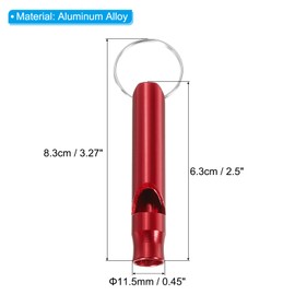 PATIKIL Emergency Whistle, 6 Pack Loud Sound Aluminum Keychain Whistle Outdoor Safety Survival Whistles for Boating Camping Hiking Hunting, Red