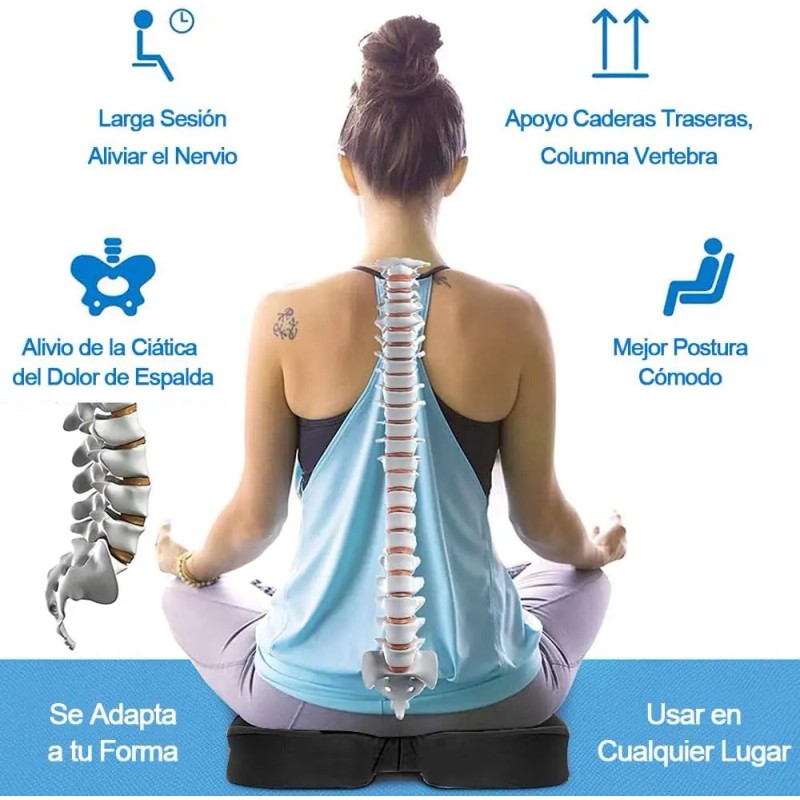 Cojín Ortopédico Ergonómico De Gel Para Silla De Oficina