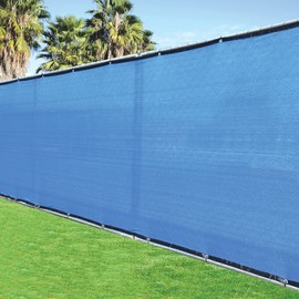 Fence4ever 6'x50' 6ft Tall 3rd Gen Royal Blue Fence Screen Privacy Screen Windscreen Shade Cover Mesh Fabric (Aluminum Grommets) Home, Court, or Pool