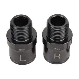 Bike Pedal Extender, Alloy Bike Pedal Extenders with Foot Washer 20mm Reduce Friction Extended Spindle for Mountain Bike (Black)