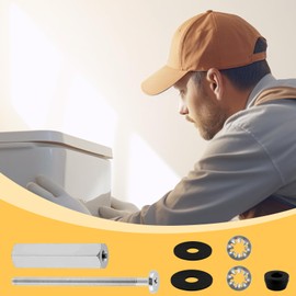 iFealClear 2 Pack Universal Toilet Seat Bolts Compatible with Kohler/American Standard/TOTO/Glacier Bay, 3 Inch Stainless Steel Toilet Seat Screws with Long Downlock Nuts, Anti-Slip Gaskets, Chrome