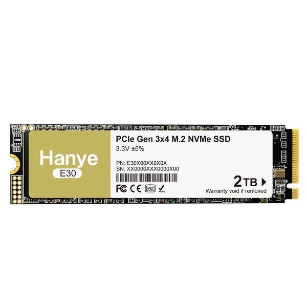 Hanye 2TB Internal SSD PCIe Gen3x4 NVMe M.2 2280 3400MB/s E30 Authorized Dealer