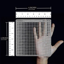 CrafTreat Reusable Geometric Stencils for Painting on Wood, Wall, Tile, Canvas, Paper, Fabric and Floor - Ombre Square Stencil - 6x6 Inches - DIY Art and Craft Stencils - Square Template