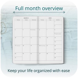 Harbor Pocket Monthly Planner Jul. 2024 - Dec. 2025, Calendar Planner and Notebook, Durable Faux Leather, 18 Months, 96 Pages, Softcover & Lightweight - Cambridge Black - 6 x 3.25 "