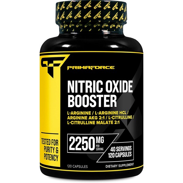 Primaforce Nitric Oxide Booster (2,250mg, 120 Capsules) - 40 Servings