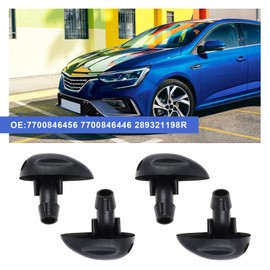 eMagTech Pack of 4 Windscreen Washer Nozzle Replacement 7700846456 7700846446 289321198R Compatible with Dacia Logan Compatible with Renault Sandero