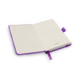 Notes London 2 x A6 Notebooks, Double Pack with Lined Pages, Pen Loop and Expandable Paper Pocket Hardback Medium Journal New Notepad Note Book Notes Diary Pad (Purple)