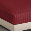 Hafaa Double Fitted Sheet Soft Satin Strips Microfiber Bed Sheets