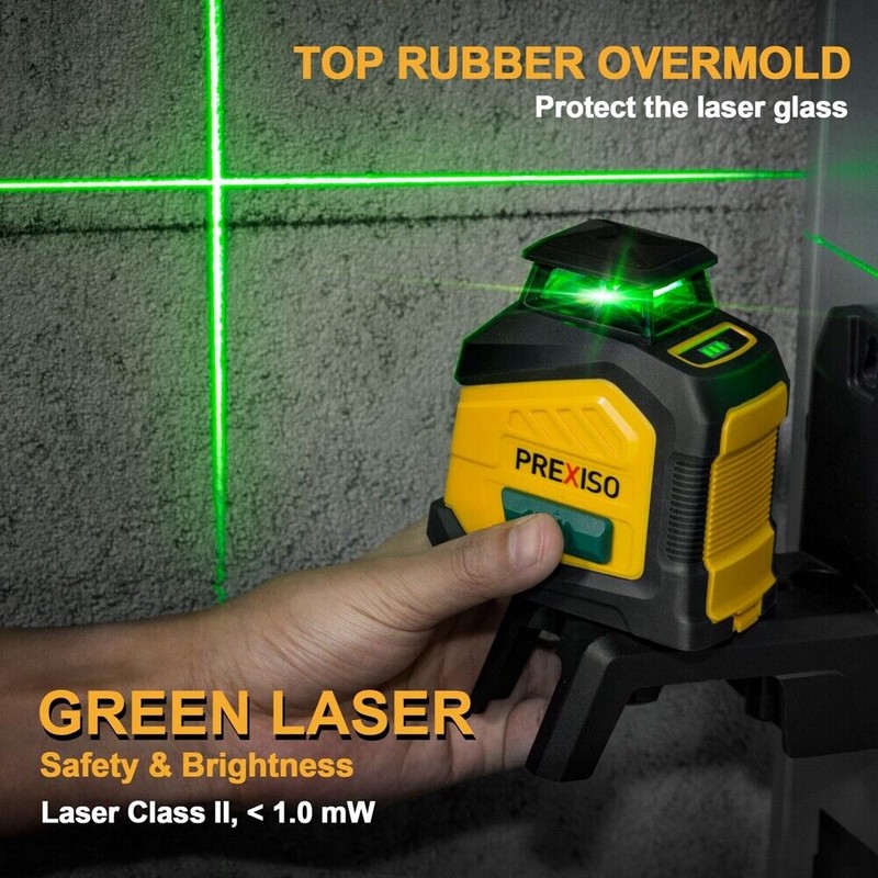 PREXISO 360 Laser Level 100Ft Dual Power Self Leveling Cross